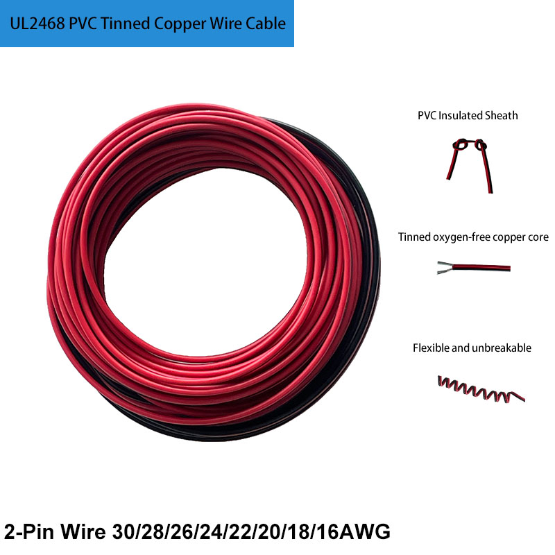 Wire 22 Gauge Copper - UL2468 Cable de 2 pines de