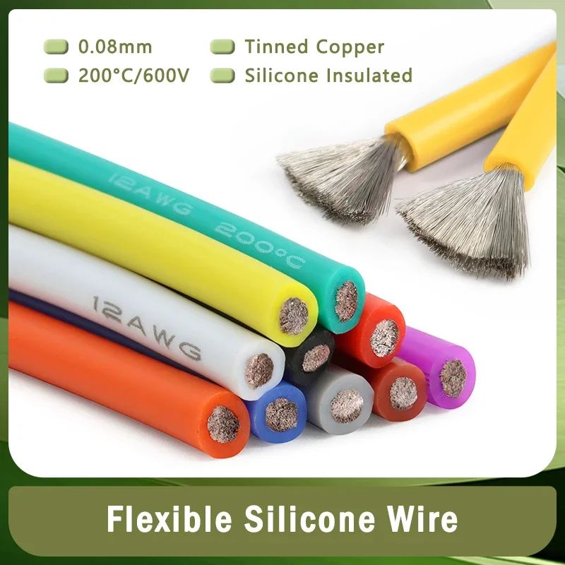 Wire 22 Gauge Copper - Cable de silicona ultrasuave de 1M/5M,