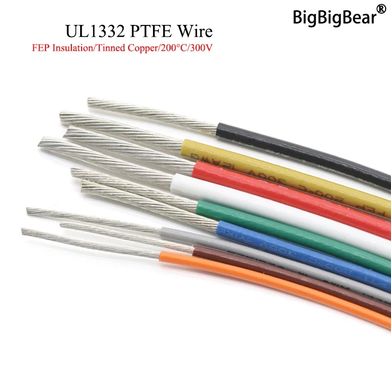 Wire 22 Gauge Copper - Cable de PTFE UL1332 de 1M/5M,